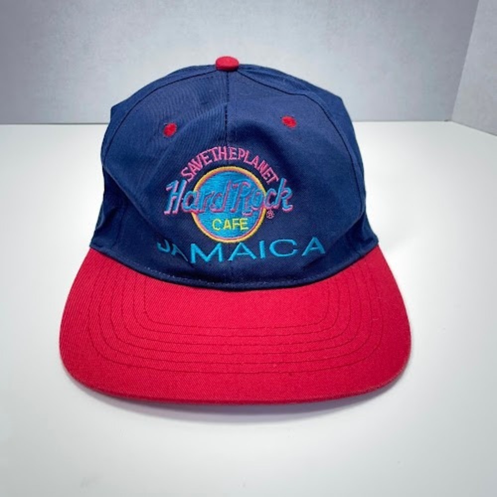 Hard Rock Cafe Jamaica Hat Save the Planet Navy Blue‎ Red Snapback